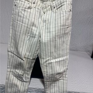 Citizens Of Humanity White and Black Striped Skinny Jeans